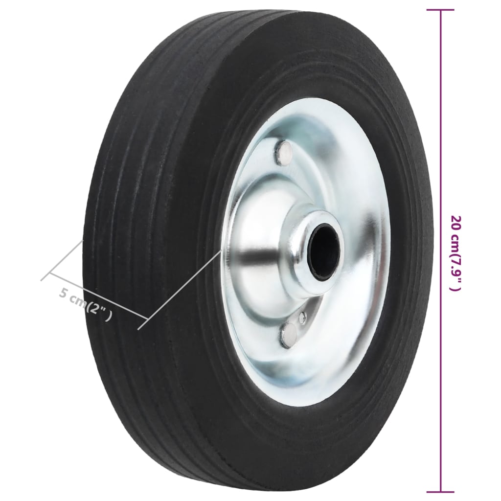 Wheel for Trailer Support Wheel Ø20x5 cm Solid Rubber and Steel - image 7