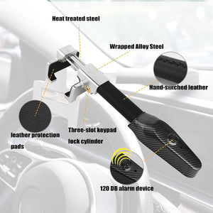 Steering wheel lock with alarm, aluminium alloy