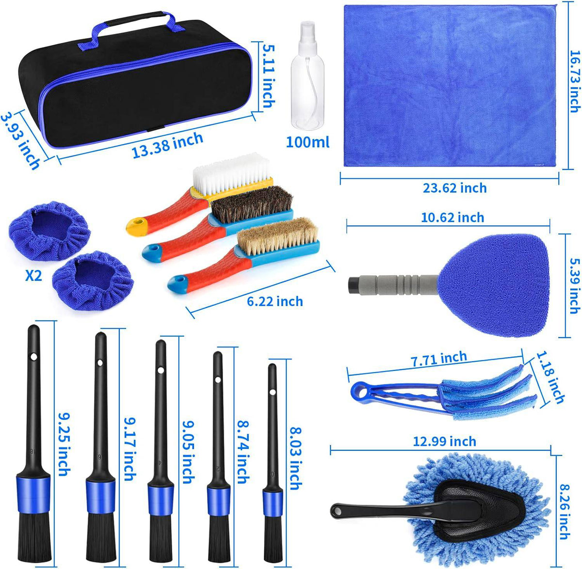 17Pcs Car Detailing Brush Set Drill Not Include - image 5