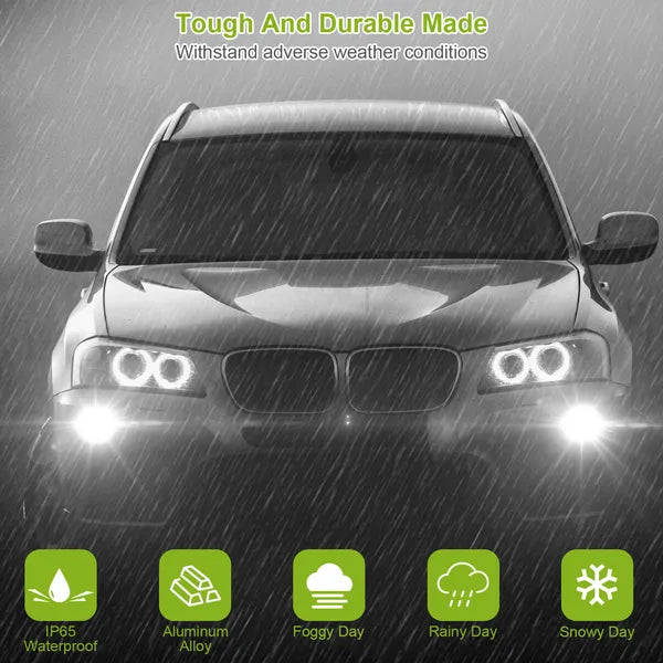 2PCS 800lm H8/H9/ H11 LED Fog DRL Light Bulb IP65 Water-Resistant 360° Beam Angle 6000K White - image 5