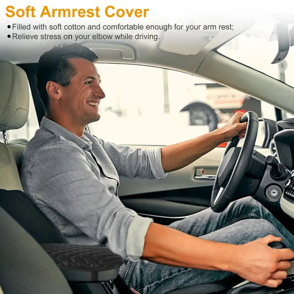 Car Armrest Pad Cover PU Leather Auto Center Console Seat Box Cover Protector Car Accessories Armrest Cushion Pad - image 5