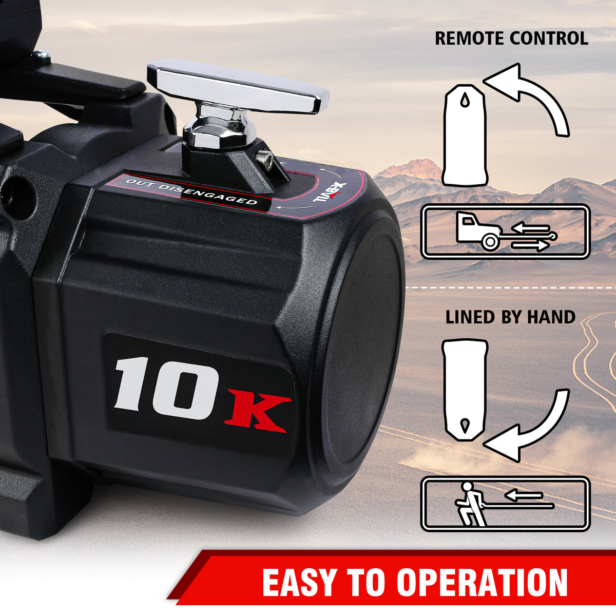X-BULL Winch - 10000 Lbs BJ Load Capacity Electric Winch Kit - 12V Synthetic Rope Winch, Waterproof IP67 Electric Winch With Rope Fairlead With Wireless Handheld Remote Control And Wired Control Recov - image 6