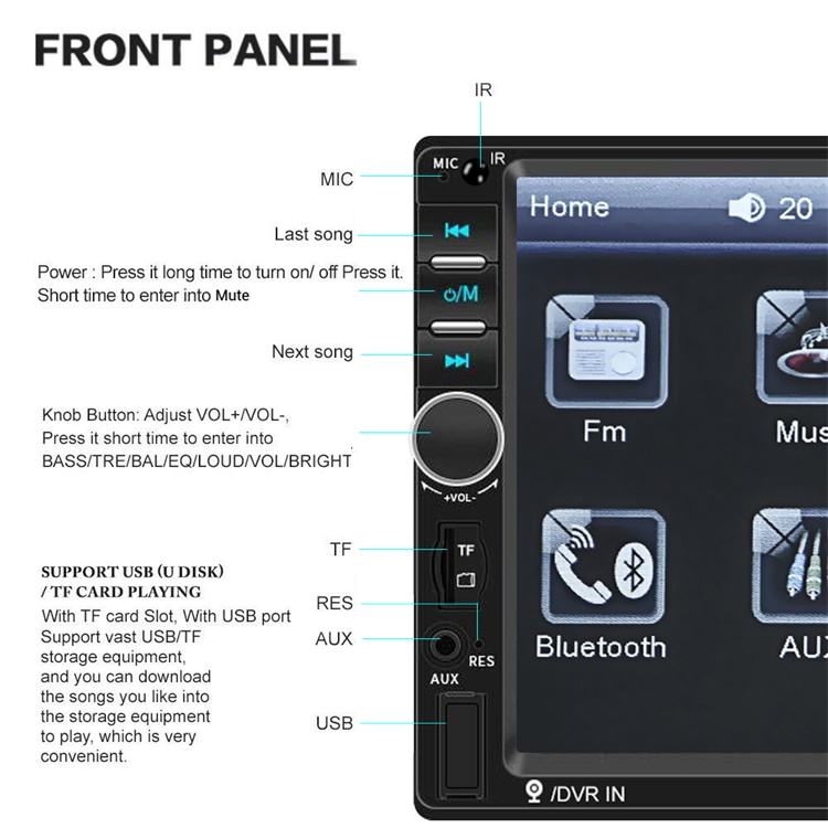 Car Stereo Autoradio 7-inch Touch Screen Radio - image 5