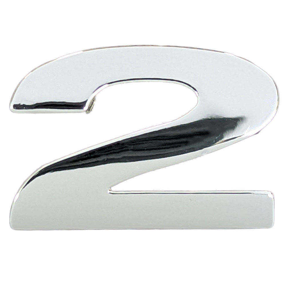 Chrome Number Badge "2"