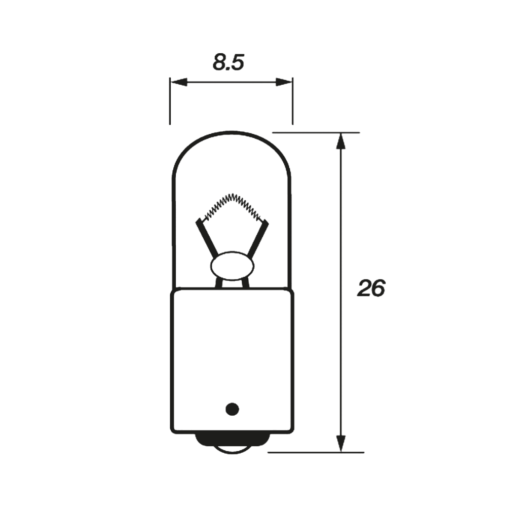 233 (T4W) 12V 5W Bayonet Bulb - image 2