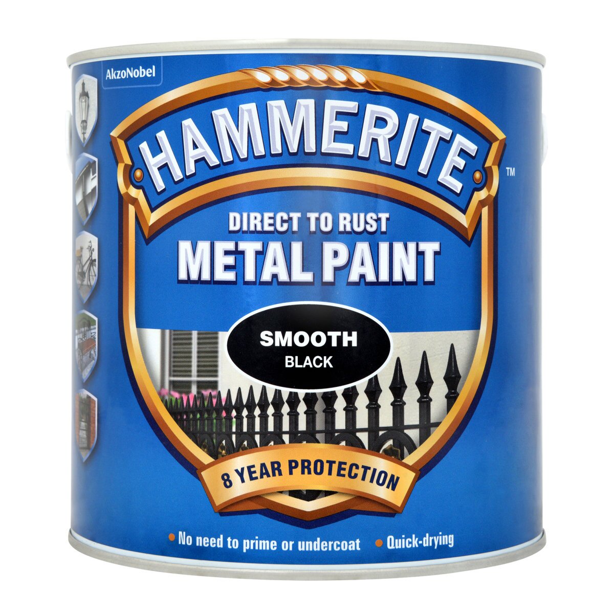 Hammerite Direct To Rust Paint Smooth Black Finish - 750ml