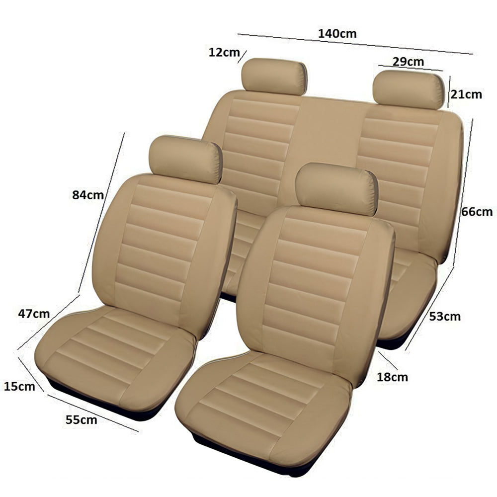 Leatherlook Full Set - Beige Car Seat Covers