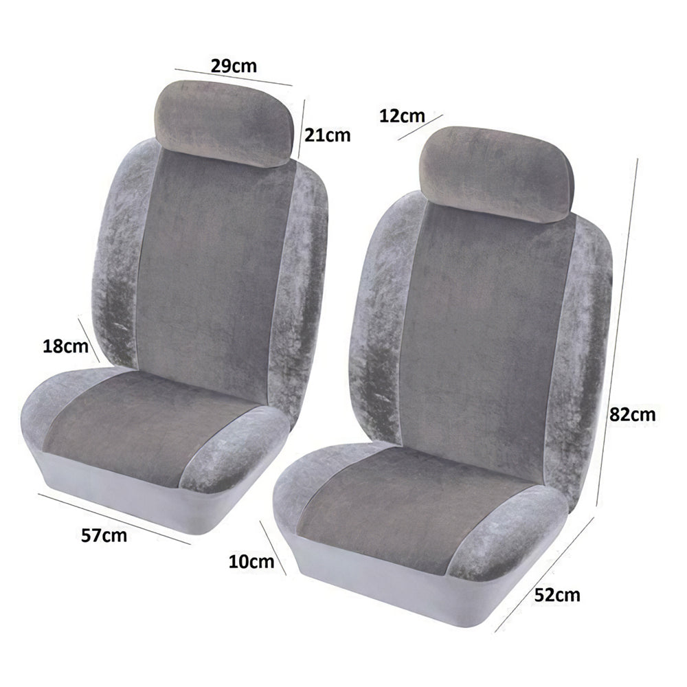 Heritage Grey Front Pair Car Seat Covers