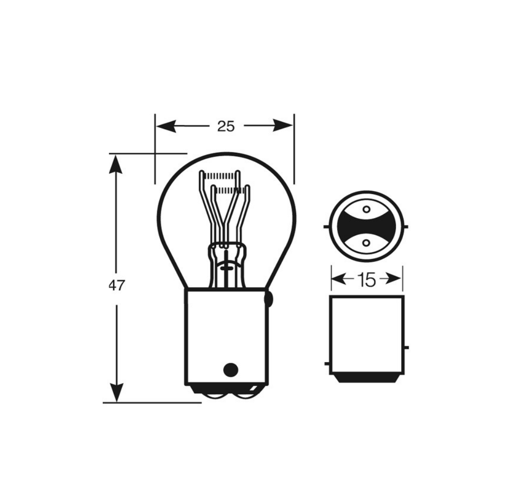 380 12V P21/5W Twin Filament Bulb - image 2