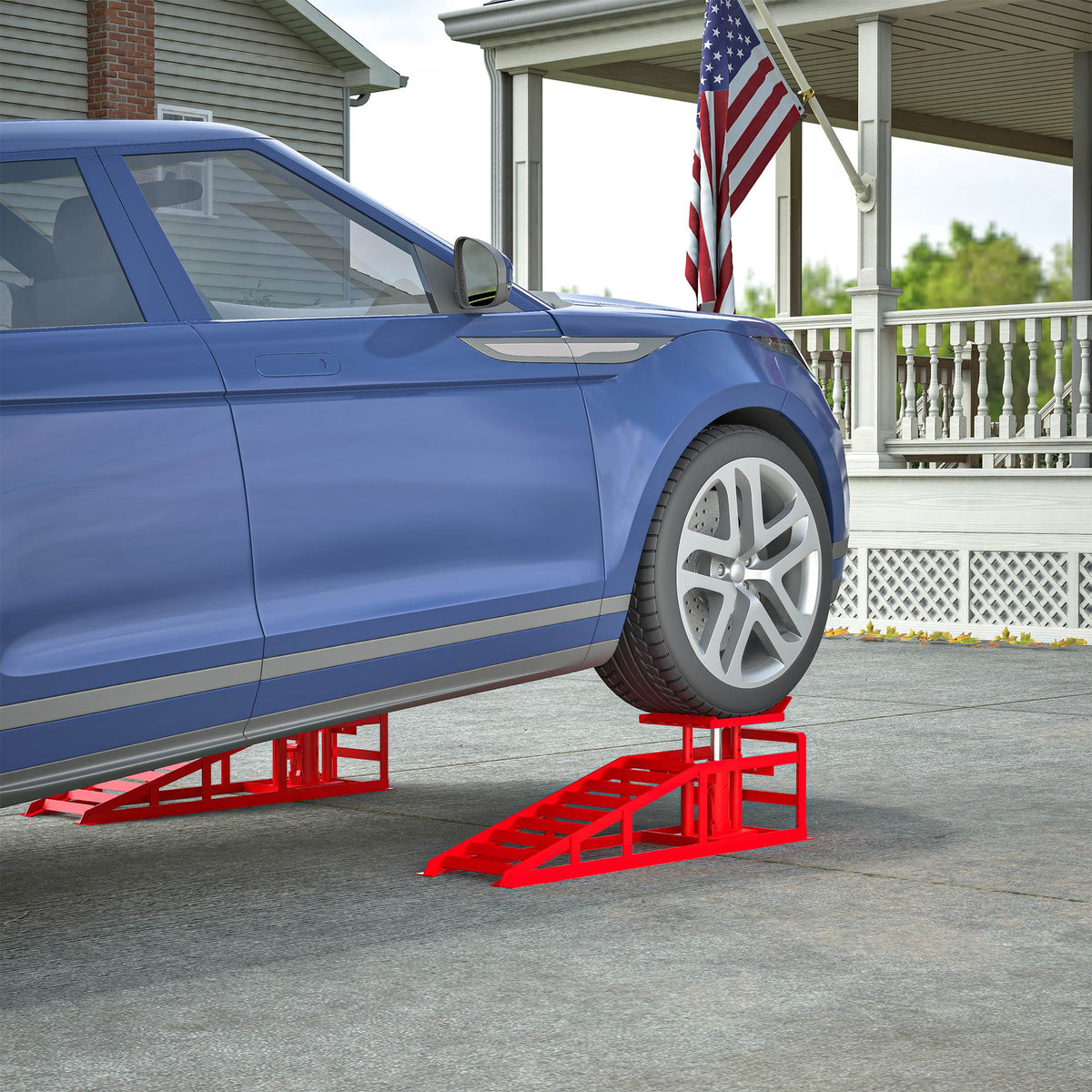 2 Pack Hydraulic Car Ramps 5T 11000lbs Low Profile Car Lift Service Ramps Truck Trailer Garage,Height Hydraulic Vehicle Ramps - image 8