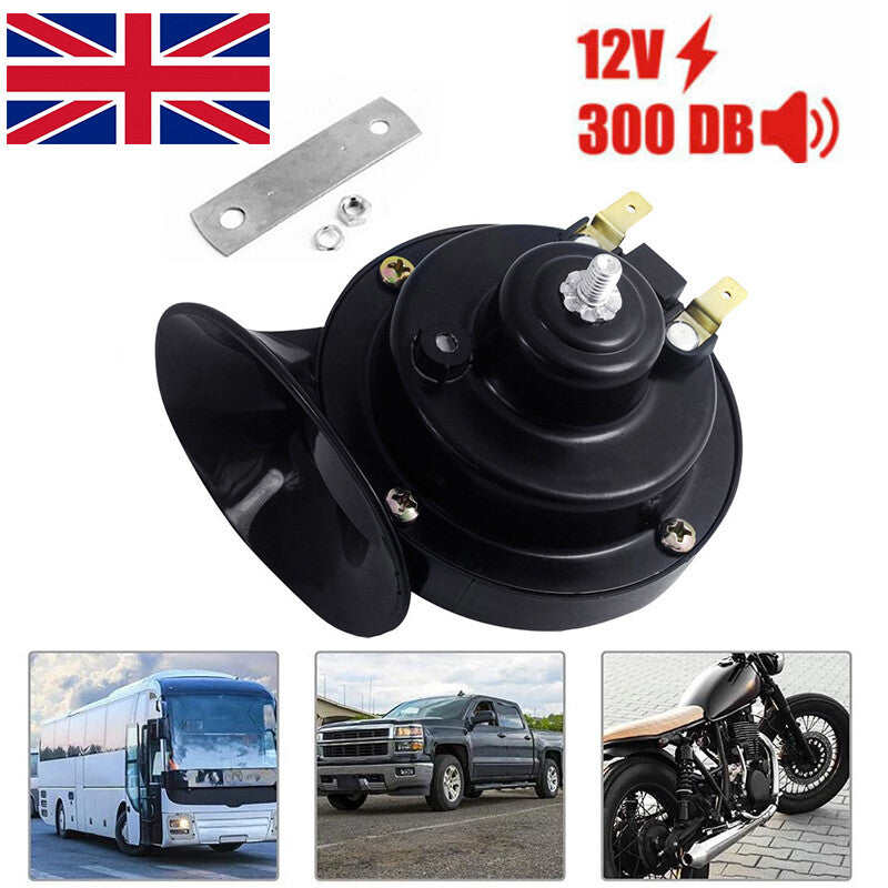 300DB 12V Electric Snail Horn Air Horn Raging Sound Fit For Car Boat Truck Train - image 3