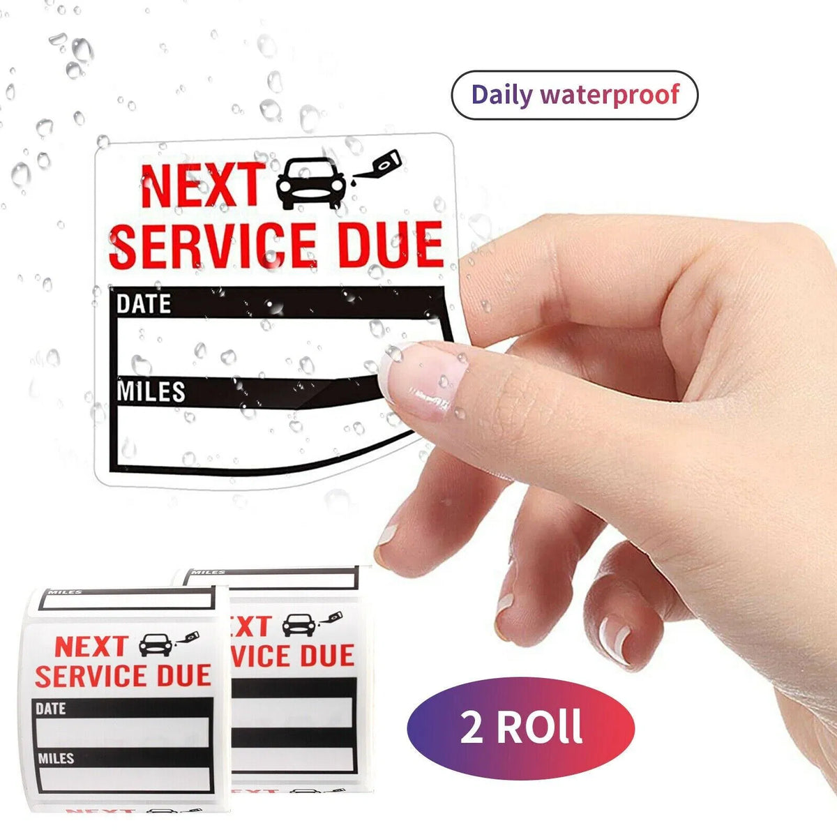300 Oil Change Service Reminder Stickers Clear Window Lite Sticker Pack US - image 5