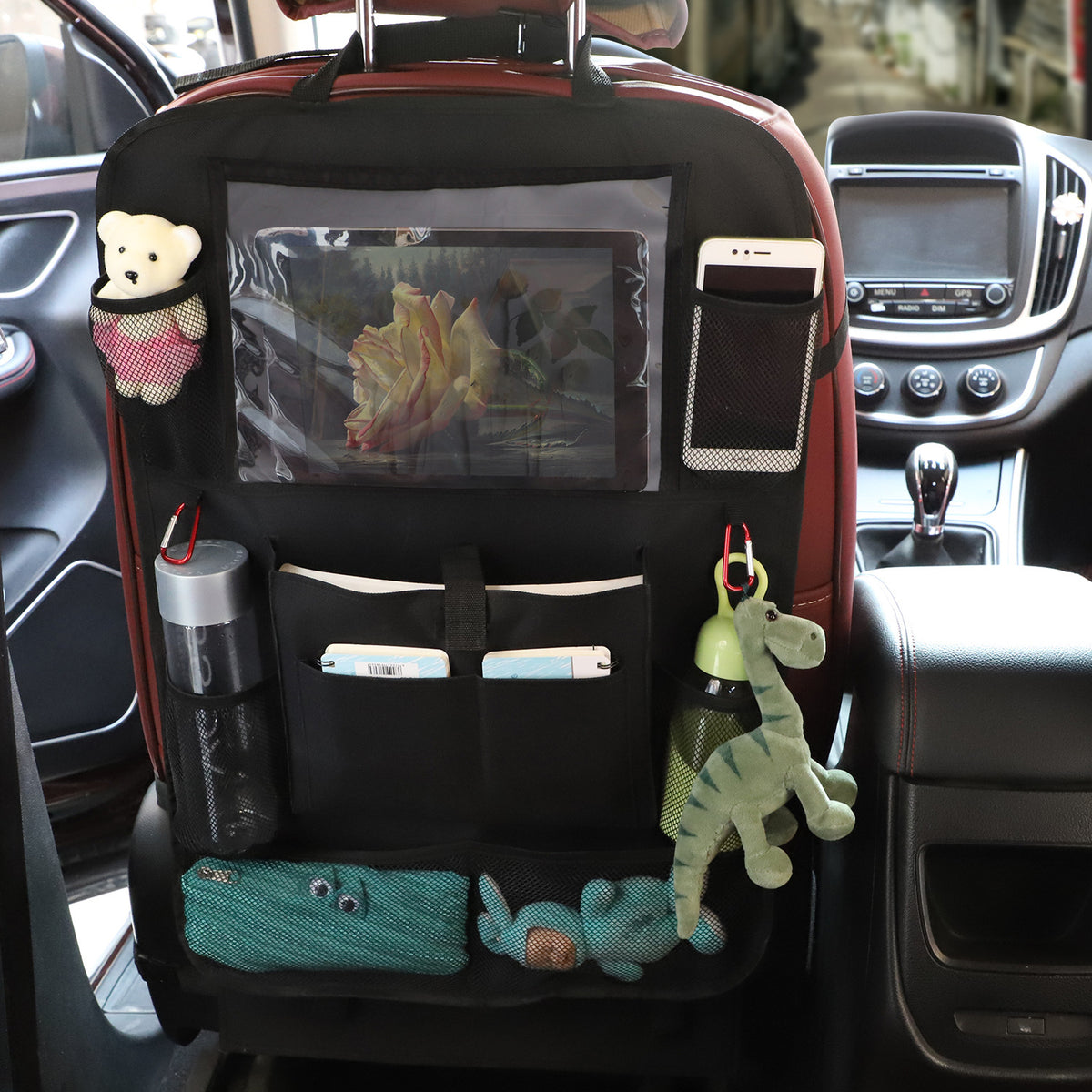 Car back seat organiser, multi-pocket