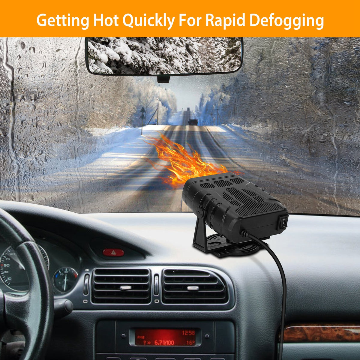 24V 200W Or 12V 120W Portable Car Heater Heating Fan 2 In 1 Defroster Demister Windshield Heater Automotive Cooling Fan - image 6