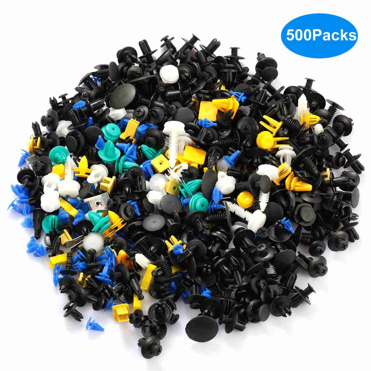 500Packs Bumper Fastener Rivets 30 Kinds Bumper Push Clips Fender Replacement Universally Fit Car Panel Skirt Shield Retainer - 500Pcs