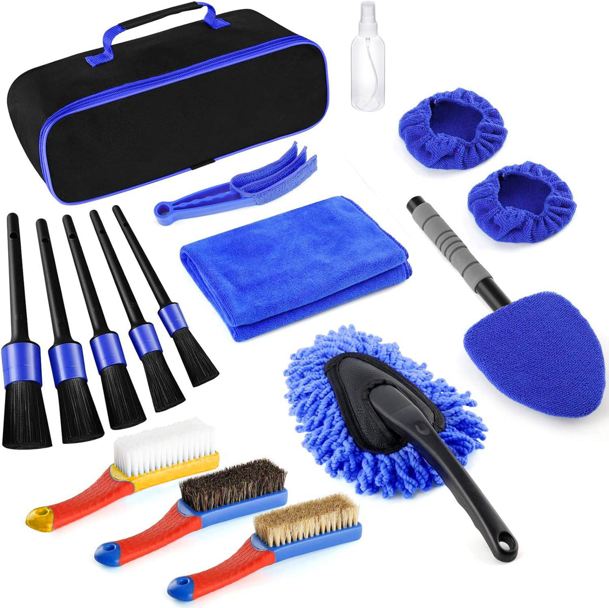 17Pcs Car Detailing Brush Set Drill Not Include - Suit