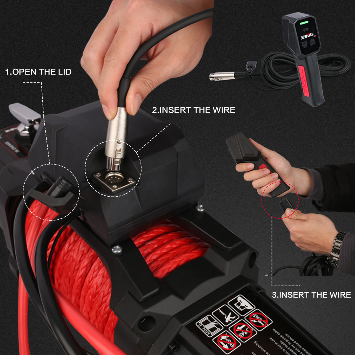 X-BULL Electric Winch XPV 14500 Lbs 12V Synthetic Red Rope New Jeep Tractor 4WD Unavailable Platform - Amazon - image 5