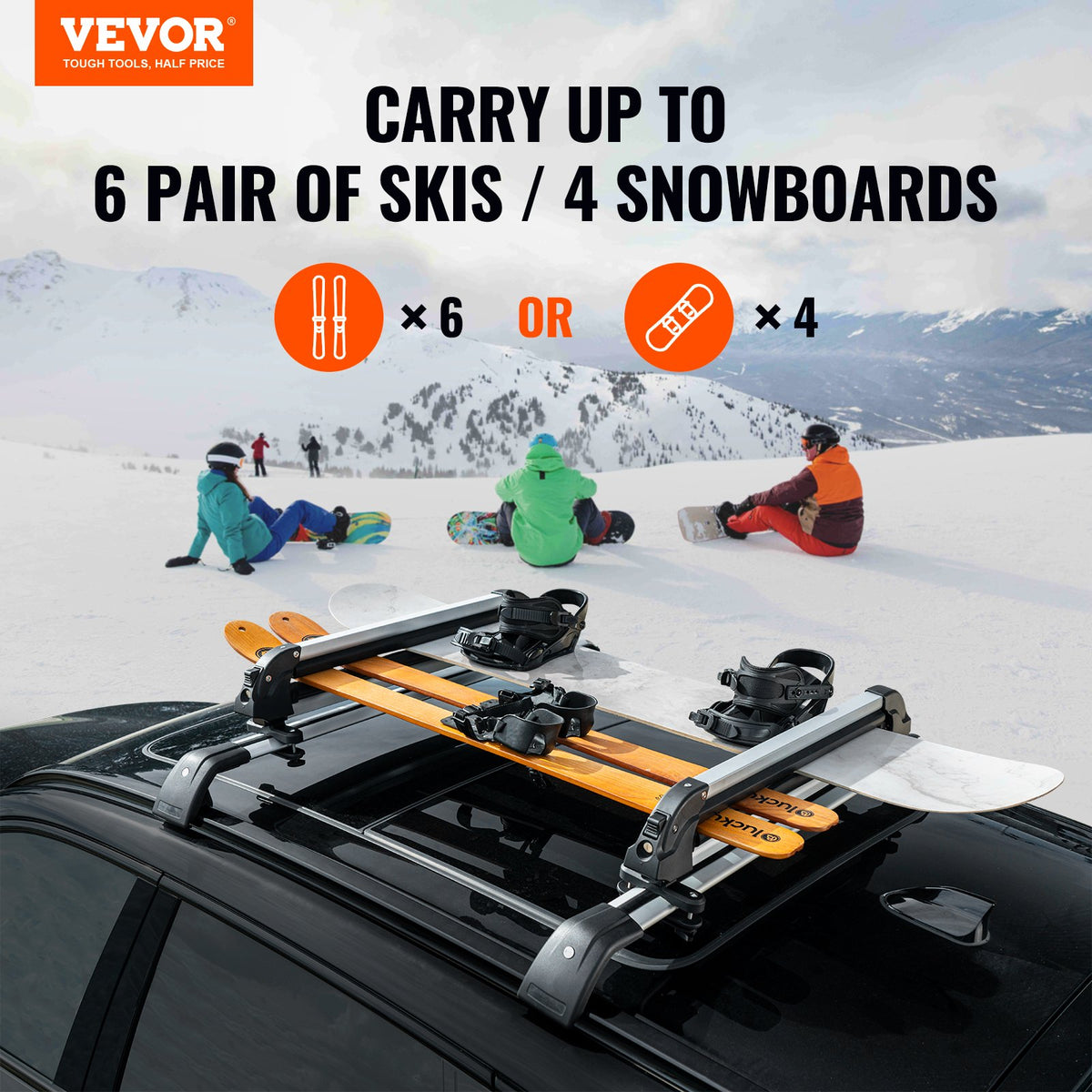 Ski Snowboard Roof Rack 80.5 Cm Universal Ski Rack For Car Roof With Lock - image 7