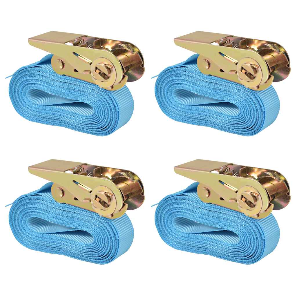 Ratchet Tie-Down Straps, 4 pcs, 0.8 ton, 6m x 25mm - image 2