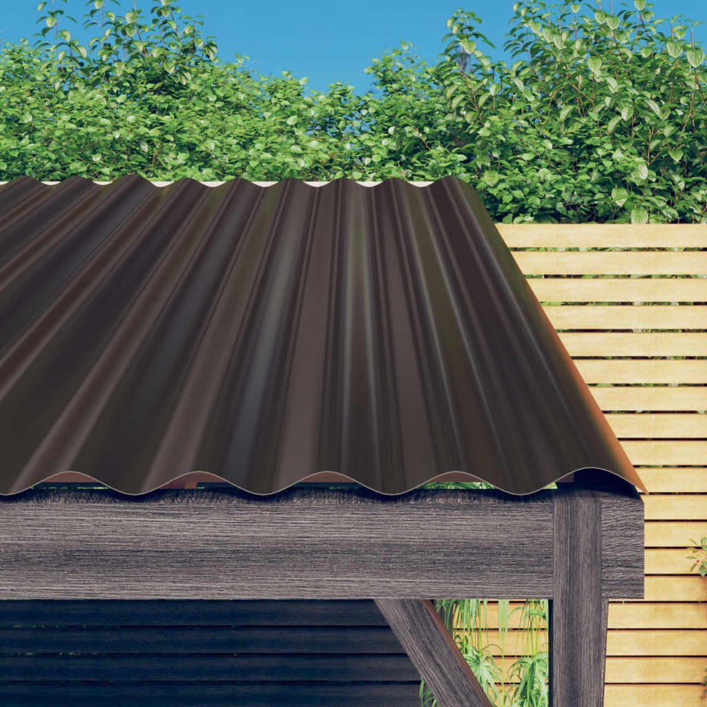roof panels, 12 pieces. Galvanized roof panels, 12 - Brown / 100 x 36 cm