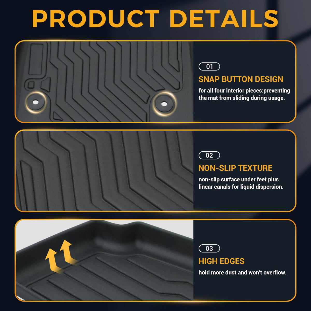 Car Floor Mats For 22-23 Civic Si Civic Sedan All-Weather - image 6