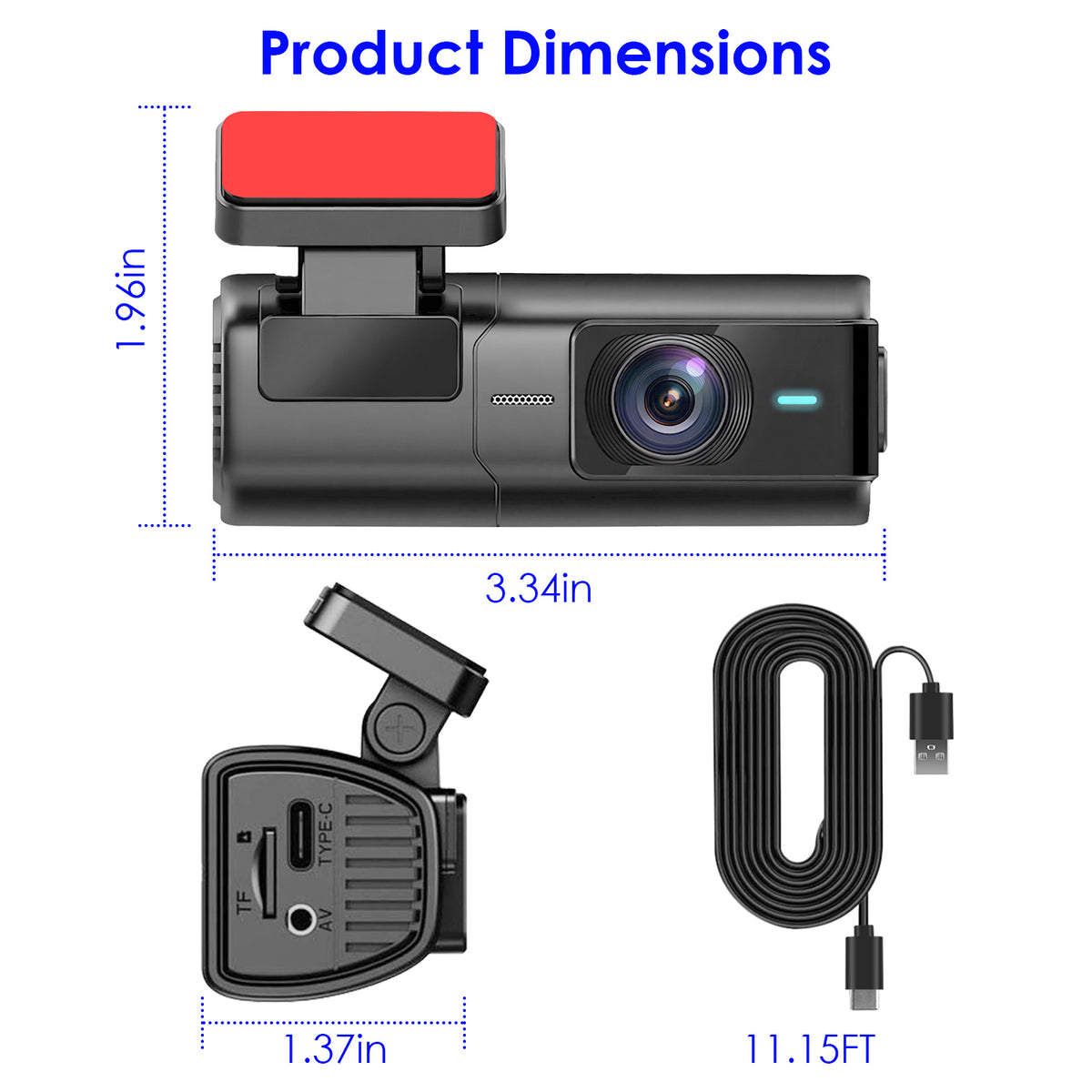 1Pc 2K HD Front Dash Cam For Car With IPS Screen Night Vision Loop Recording Included 32G Storage Card 140 Degree Wide Angle WiFi App Control Front Dashcam - image 5