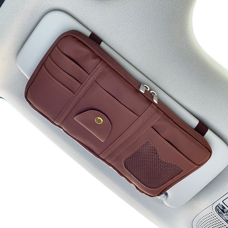 Leather-look sun visor organiser - image 5