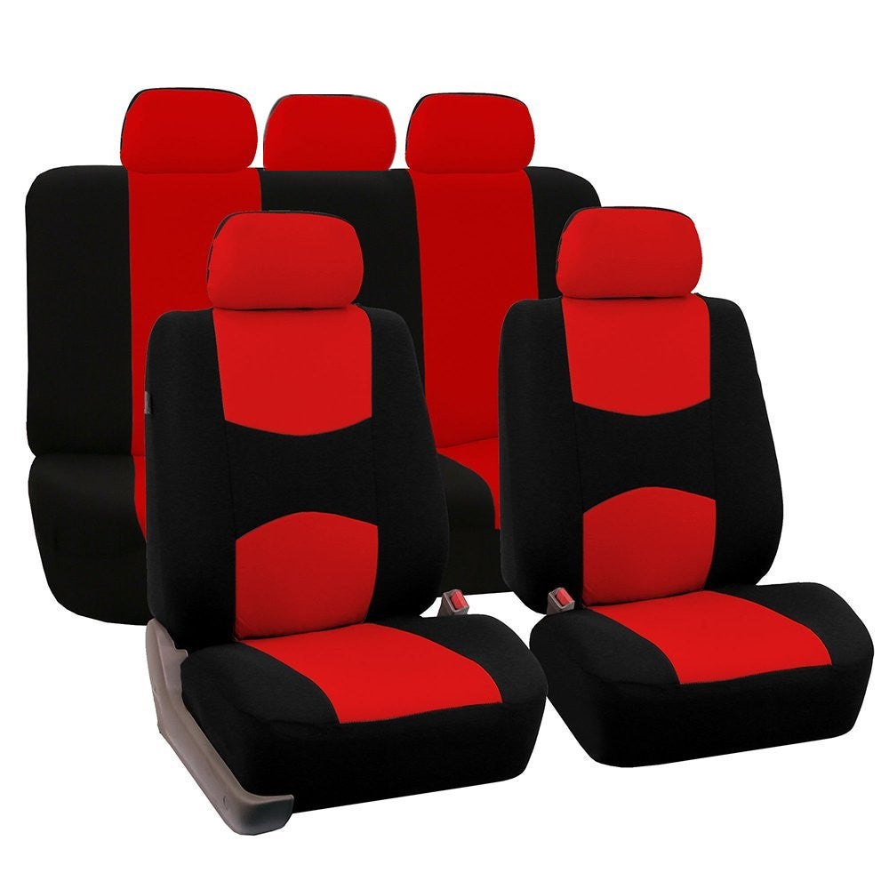 Universal car seat cover set, 5 seats – red and black seat covers for full five-seat set