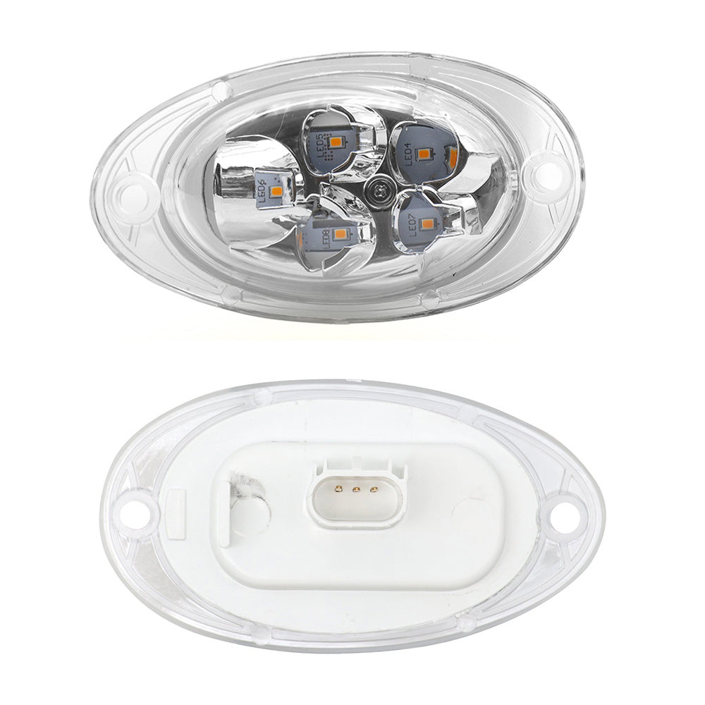 2Pcs Freightliner Cascadia Side Marker Turn Signal Lights Clear Lens Amber LED - image 2
