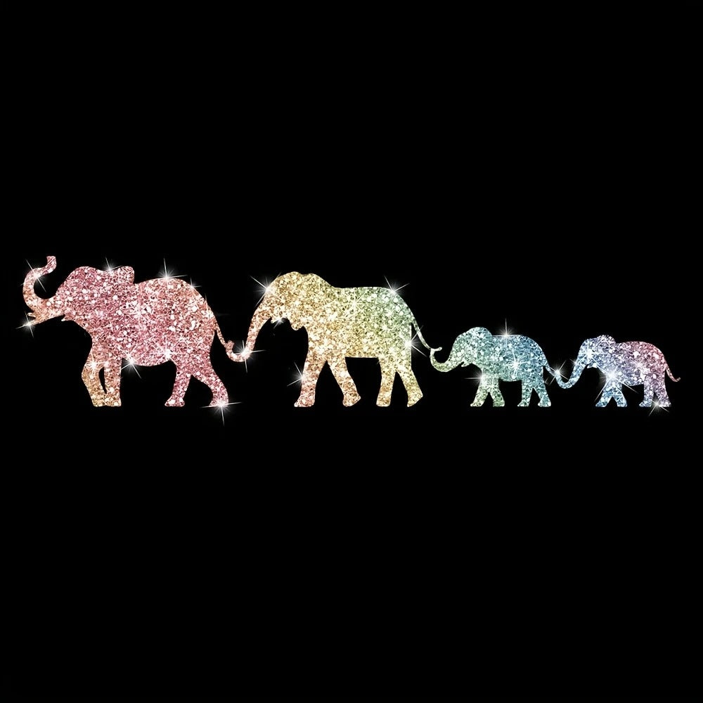Cartoon Shiny African Woman Automobile Sticker - Colored elephants