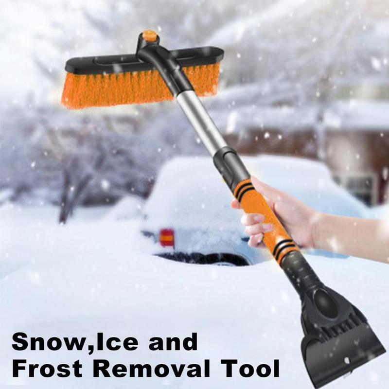 Detachable snow brush and ice scraper, extendable