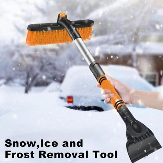 Detachable snow brush and ice scraper, extendable