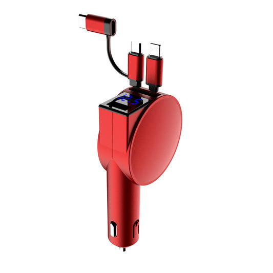 60W Dual Retractable Cable Car Charger