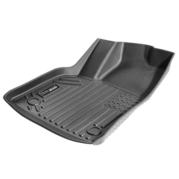 TPE floor mats for Tesla Model Y 2021-2024, 3-piece – single front floor mat, close-up angle view