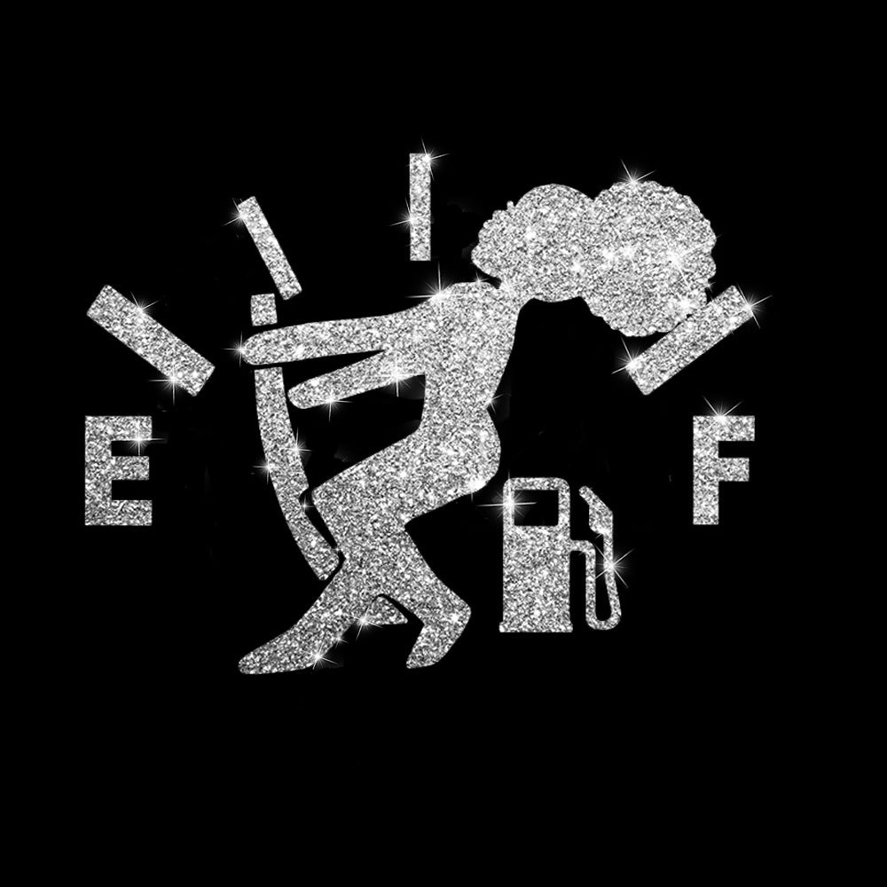 Cartoon Shiny African Woman Automobile Sticker - African Women Silver