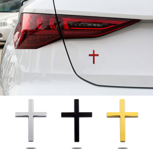 Car Metal Sticker 3D Cross Bumper Stickers