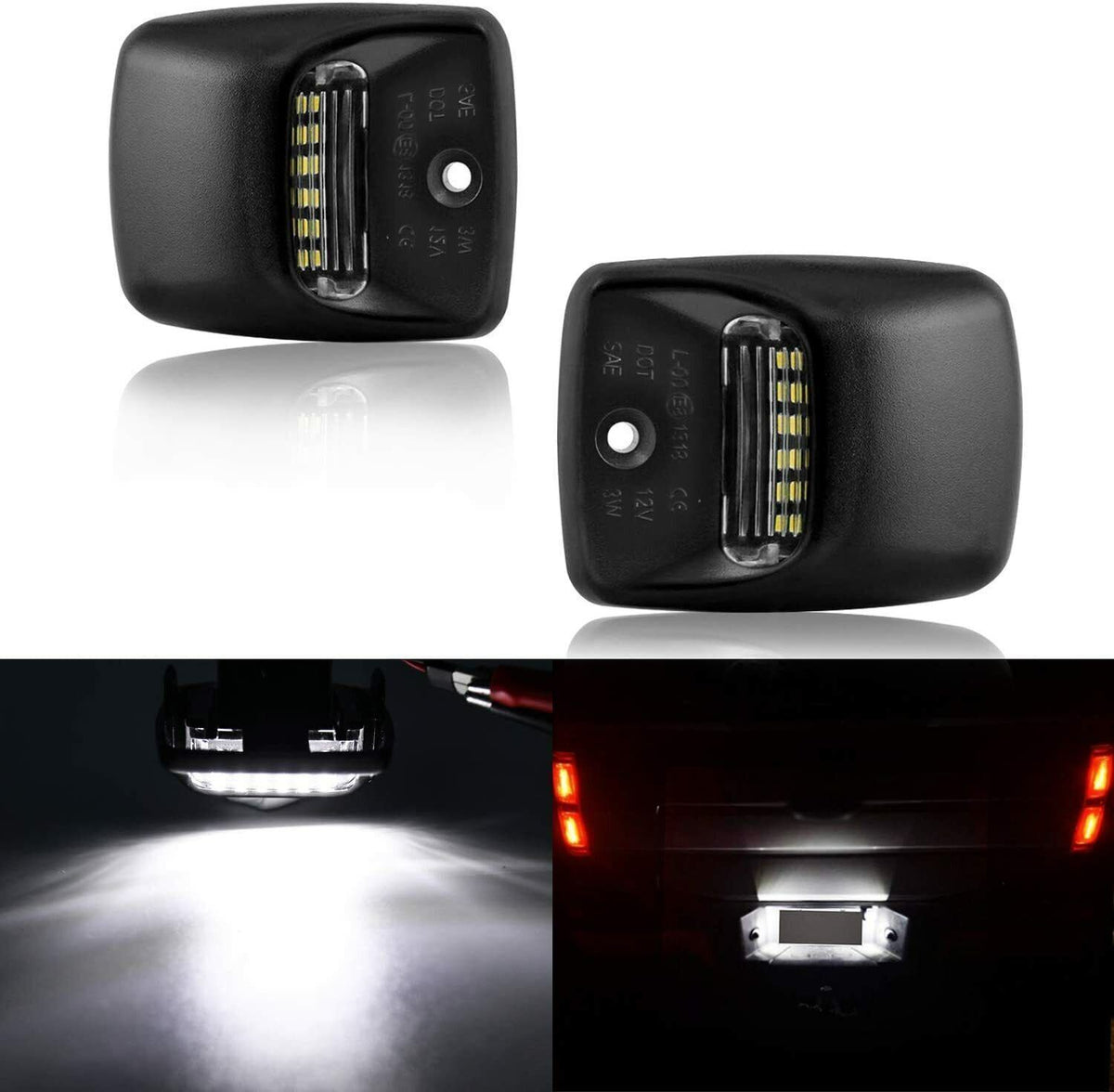 White LED Tag License Plate Light Bulbs Assembly Kit - image 5