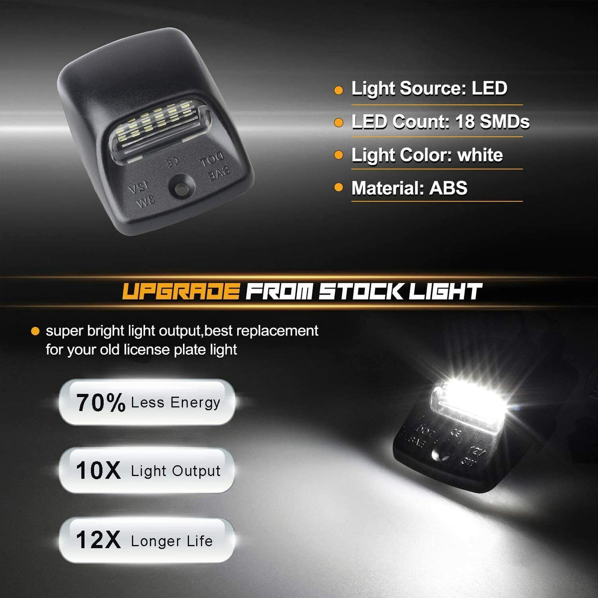 White LED Tag License Plate Light Bulbs Assembly Kit - image 10