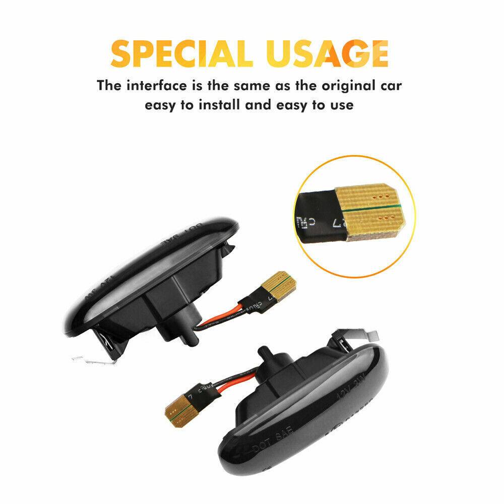 For A3 S3 8P A4 S4 RS4 B6 B7 B8 A6 S6 RS6 Sequential Led Side Marker Lights - image 3