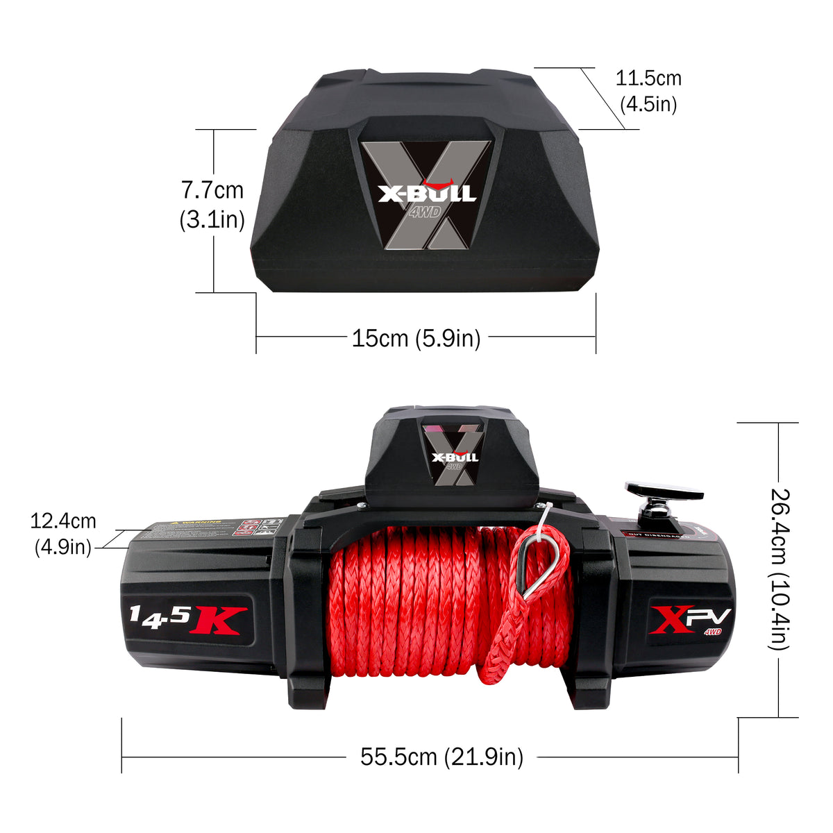 X-BULL Electric Winch XPV 14500 Lbs 12V Synthetic Red Rope New Jeep Tractor 4WD Unavailable Platform - Amazon - image 3