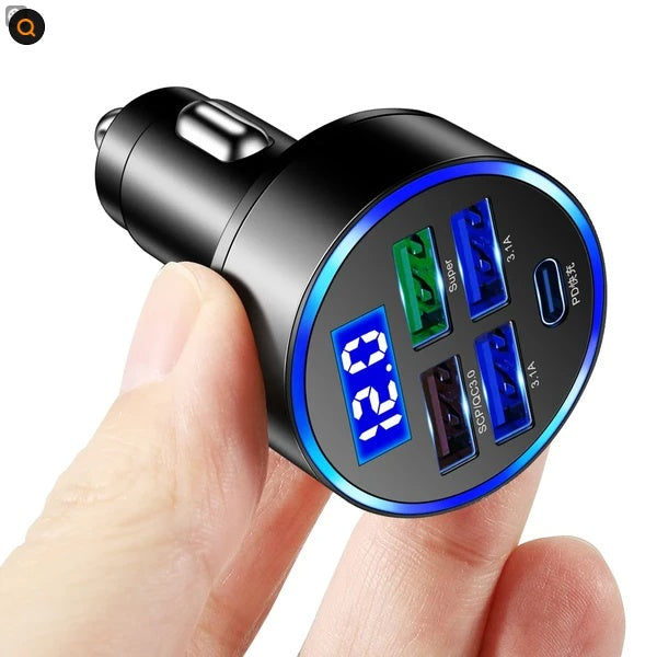 5 USB Port Super Fast Car Charger Adapter For Android Cell Phone - image 3