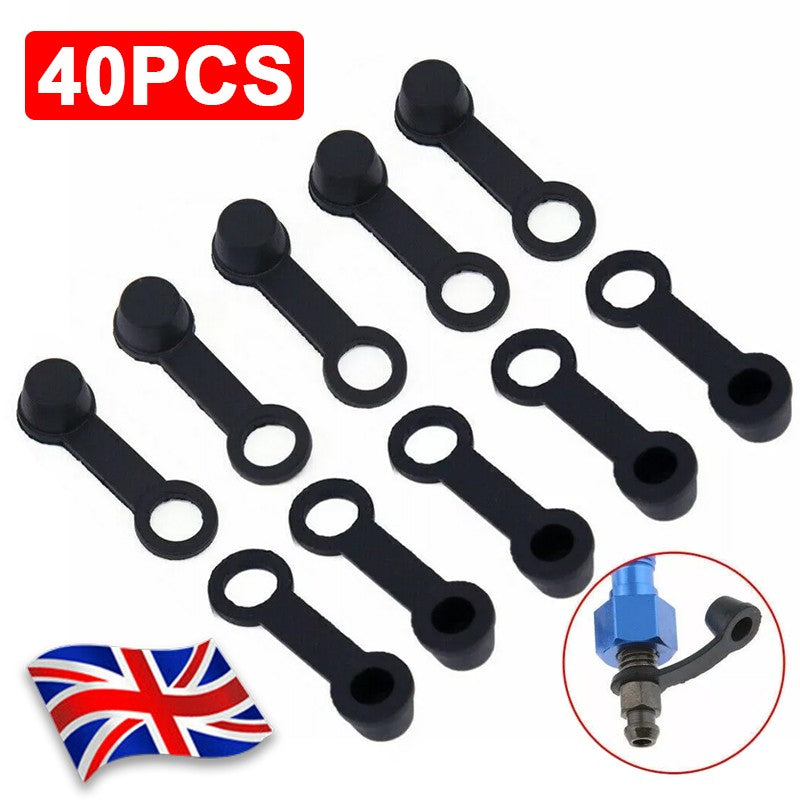 40pcs Motorcycle Car ATV Caravan Rubber Brake Bleed Nipple Grease Cap Dust Cover - W13666999