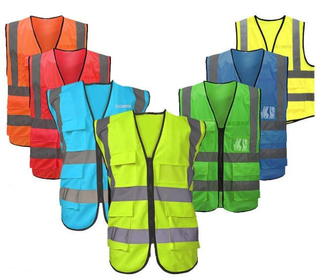 Zipped multi-pocket hi-vis vest - image 8