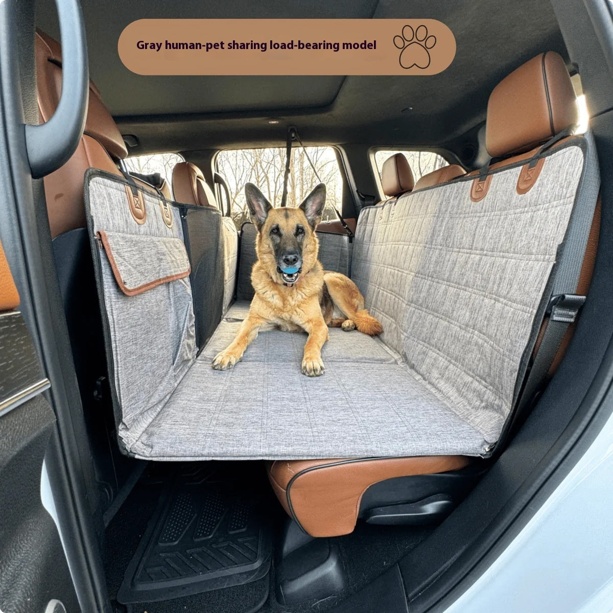 Widened Support Plate Car Dog Bed Rear Seat Pet Pad - Gray