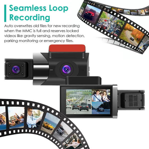 2K Car DVR 3 Channel Dash Cam Camcorder Camera Recorder With 140° Angle GPS WiFi Night Vision G-sensor Loop Recording Parking Monitor - image 2