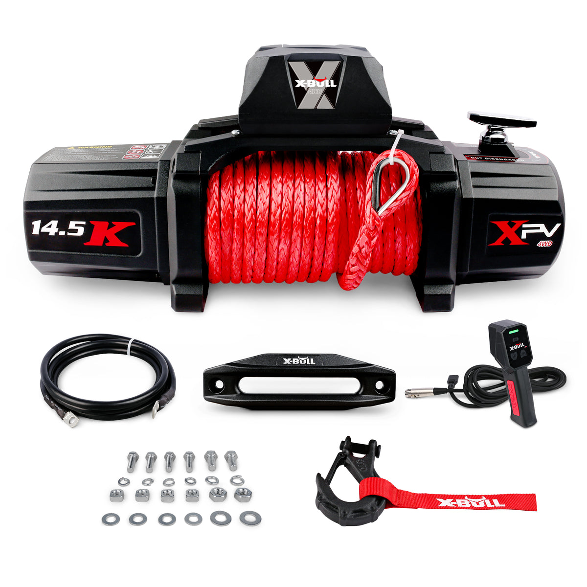 X-BULL Electric Winch XPV 14500 Lbs 12V Synthetic Red Rope New Jeep Tractor 4WD Unavailable Platform - Amazon - image 2