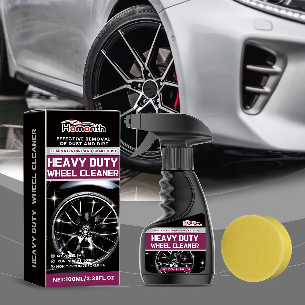 Heavy-duty wheel cleaner spray