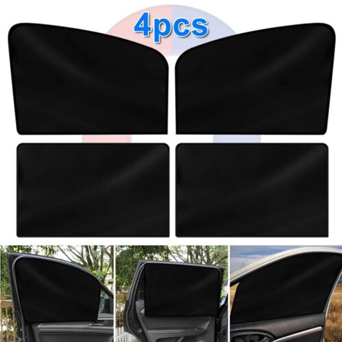 4X Magnetic Car Side Front Rear Window Sun Shade Cover Mesh Shield UV Protection - image 3