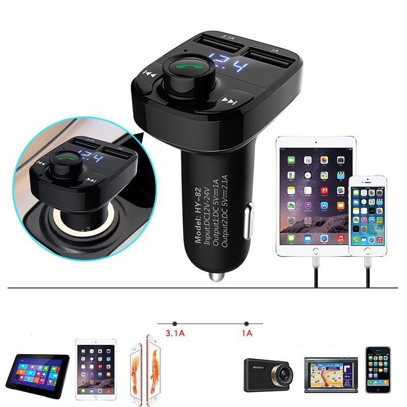 Car MP3 Audio Player Bluetooth Car Kit FM Transmitter Handsfree Calling 5V 4.1A Dual USB Car Charger Phone Charger - image 3