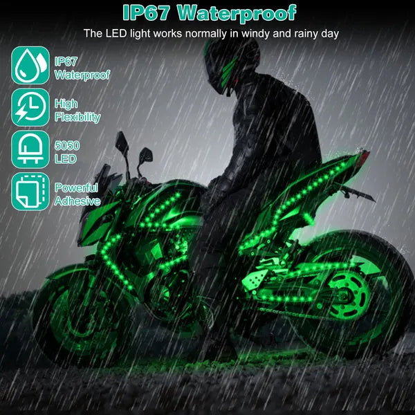 6Pcs Motorcycle LED Light Strips Multi-Color Neon Light Kits Waterproof DC 12V RGB Atmosphere Lights - image 5